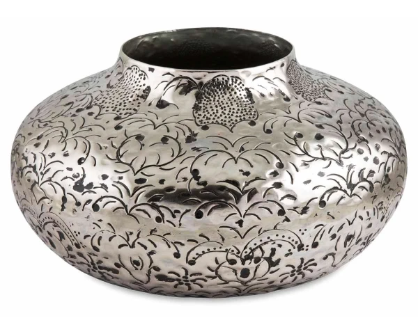 Скандинавская Серебряная Оловянная металлическая Цветочная ваза в форме сосуда античный стиль декоративные вазы для домашнего декора роскошное украшение дома