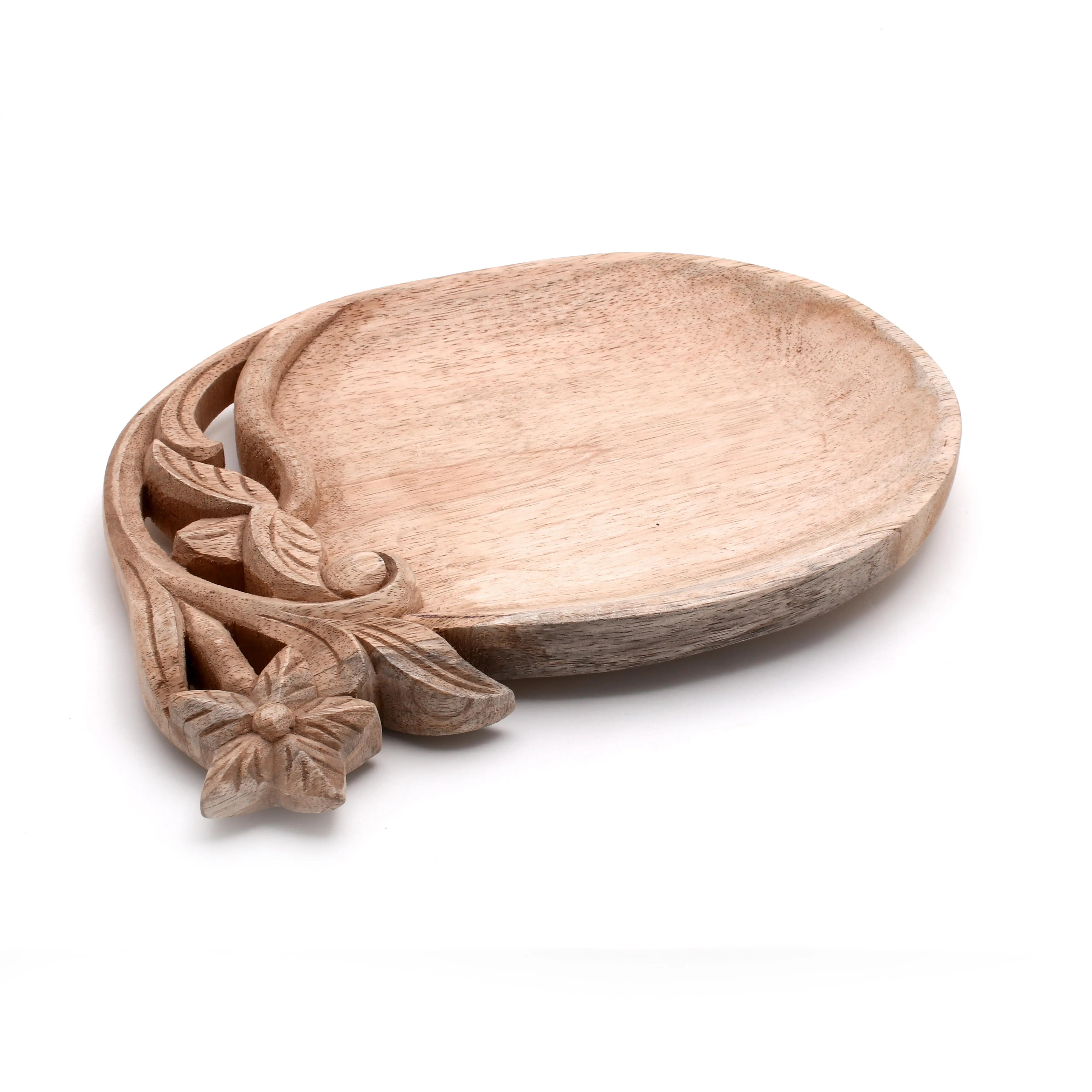 Wooden Chopping Board with Hand Carving Designer 25 x 17 x 3 CMS Mango Wood Board Vegetables/Cheese/Meat Wooden Serving Board