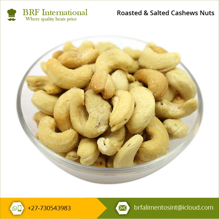Naturally Rich Flavor Crisper Texture Cholesterol-Free Healthy Delicious Freshly Roasted & Salted Cashews Nuts