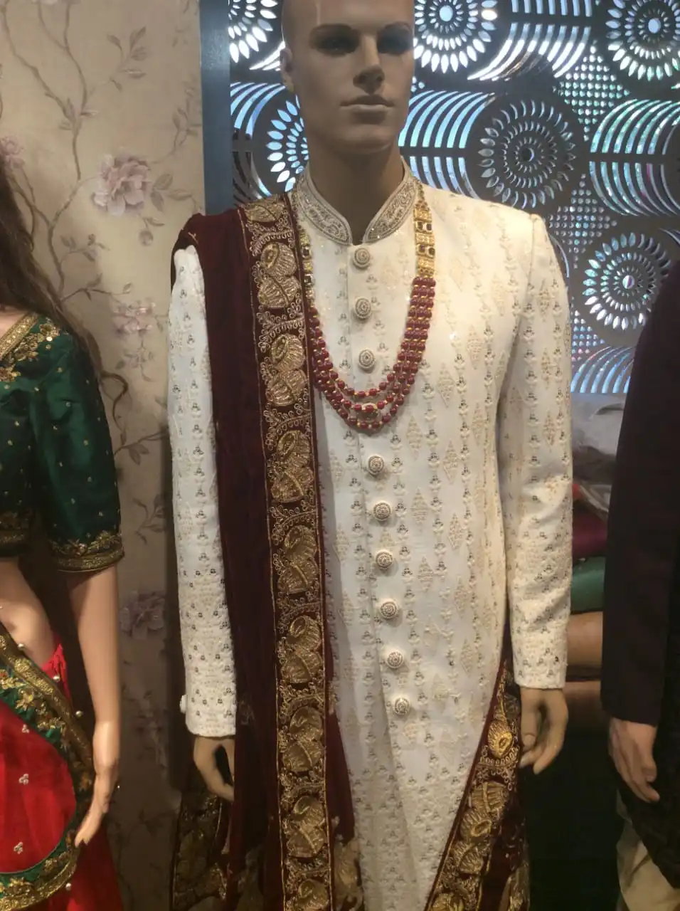 
Heavy groom sherwani suit bollywood fashion embroidery handwork designer wedding kurta churidar dupatta pant for men wholesale 