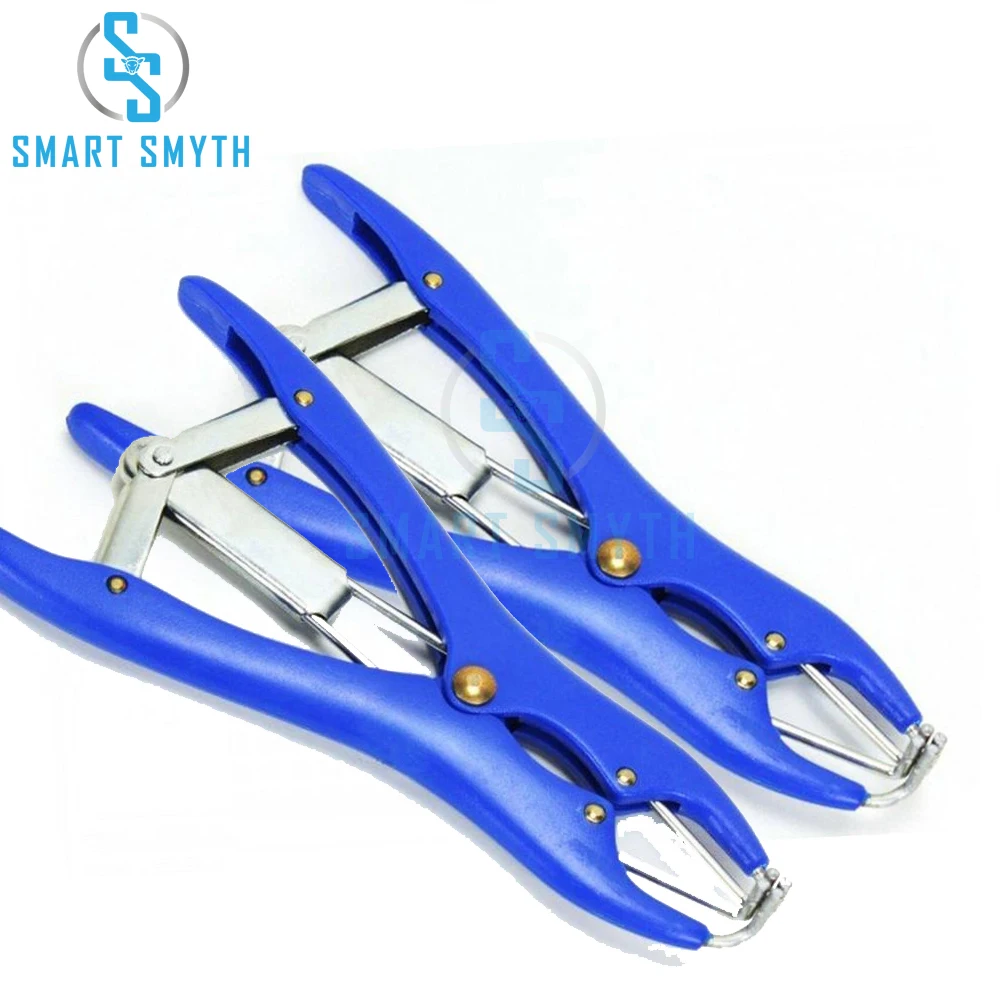Sheep Tail Docking Clamp Bloodless Castration Pliers Stainless Steel Plastic Forceps