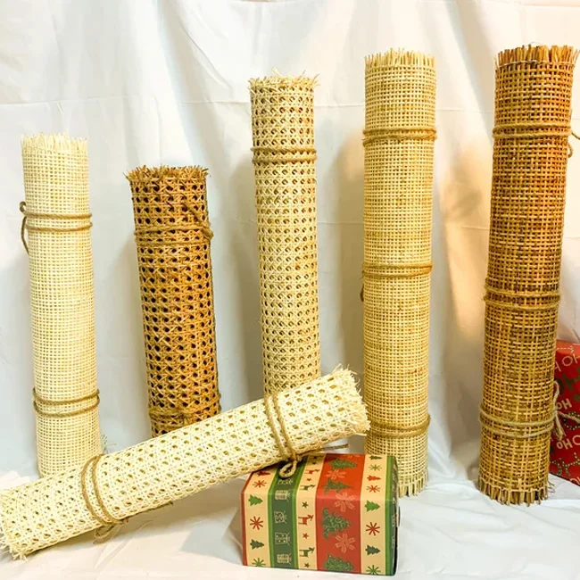 Hexagon Weave Rattan Cane Webbing, Caning Material for Upholstery Rattan Furniture Rattan Webbing Roll