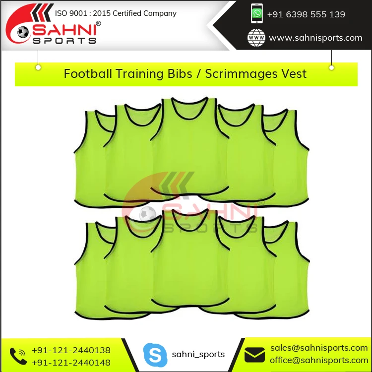 Дышащие Слюнявчики для футбольных тренировок из 100% полиэстера/жилет мяча доступны в форме V и U-образной формы