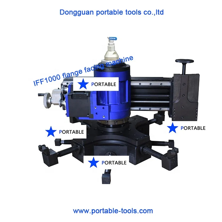 Portable flange facing machine for shell and tube heat exchanger refurbishment