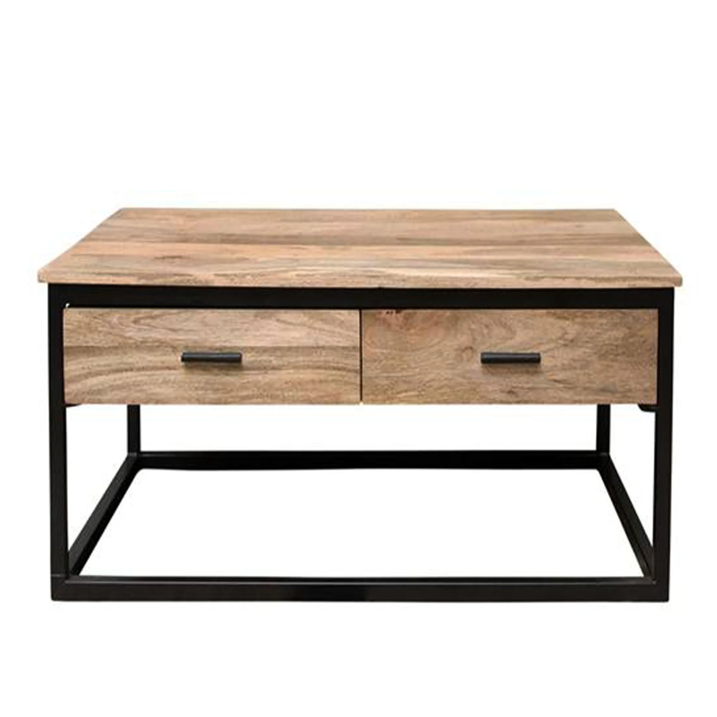 Console Table Entryway Sofa Table with 2 Drawers and Shelf Accent Storage with Sturdy Metal Frame for Living Room Mango Wood