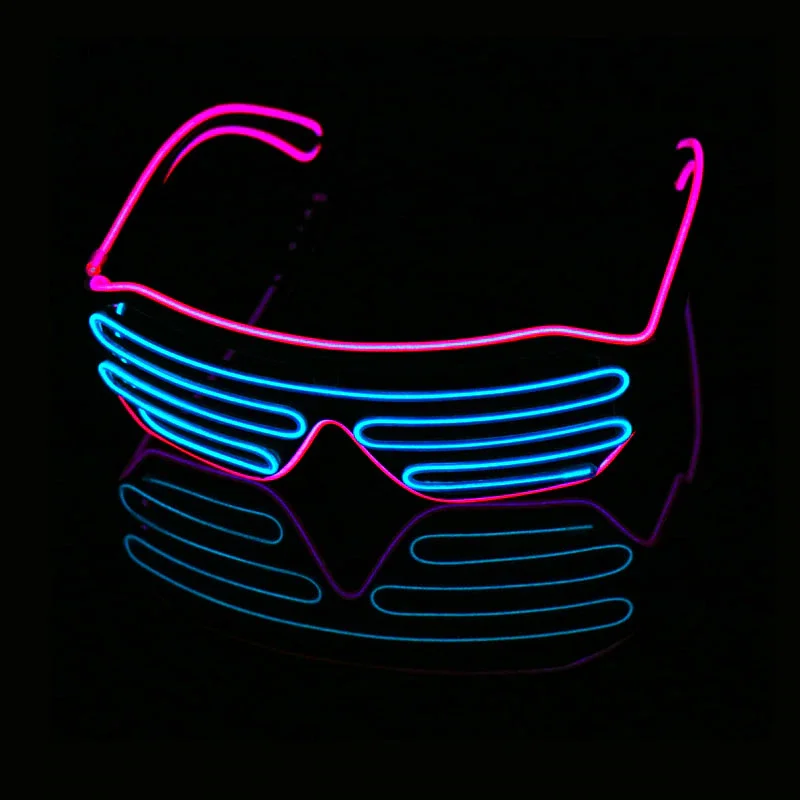 Led Flashing Glasses EL Wire Neon EL Glasses Fashionable Glasses For Party Decoration With EL Inverter
