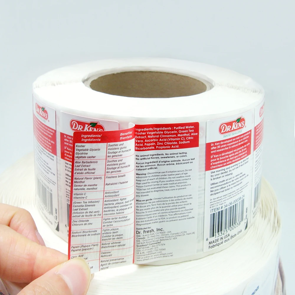 Этикетки с защитой от царапин витаминные этикетки многослойные наклейки для медицинского сиропа добавочные