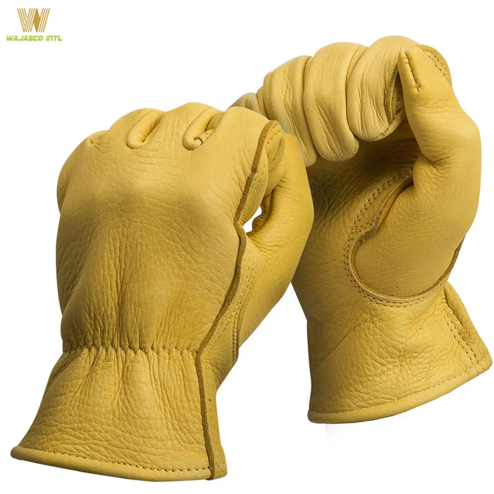 Рабочие перчатки из оленьей кожи с зернистой текстурой для охоты вождения езды Водонепроницаемые кожаные