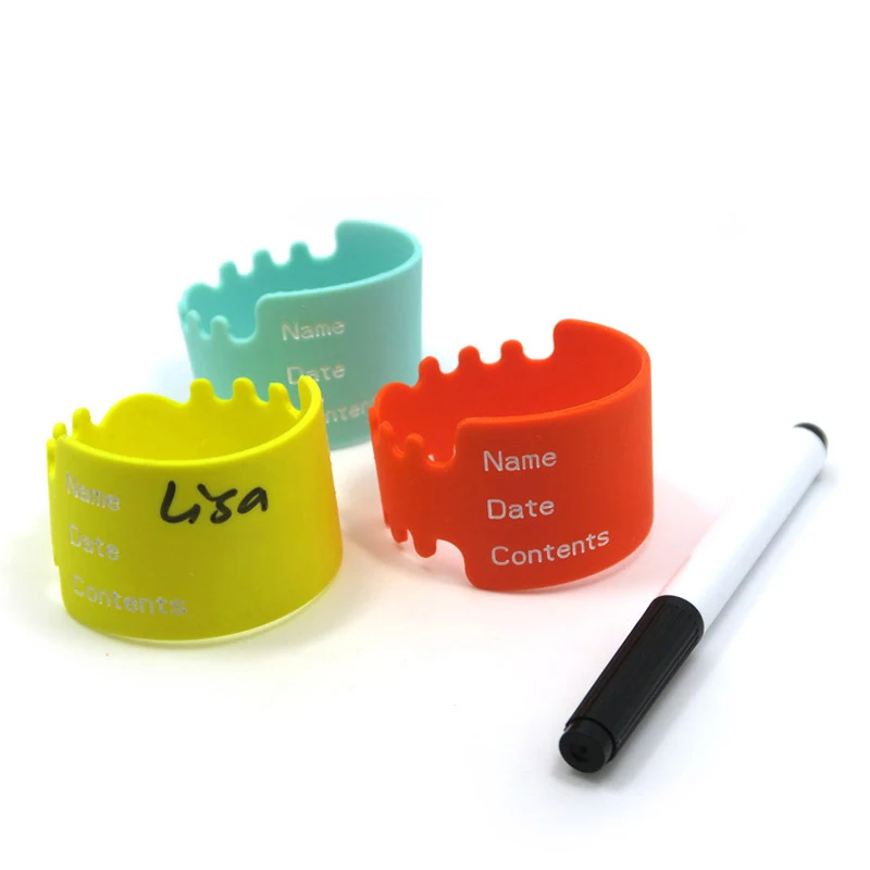 wholesale custom embossed logo safety silicone baby bottles label bands