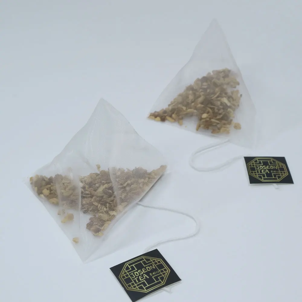 Корейский полезный имбирный чай из корня воздушного цветка в пирамиде чайные пакетики с треугольным фильтром Сделано Корее
