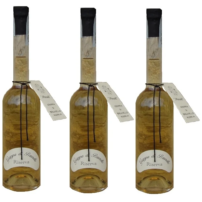 ITALIAN GRAPPA DI BRUNELLO RISERVA 500ml FOR EXPORT BOX 3 BOTTLES