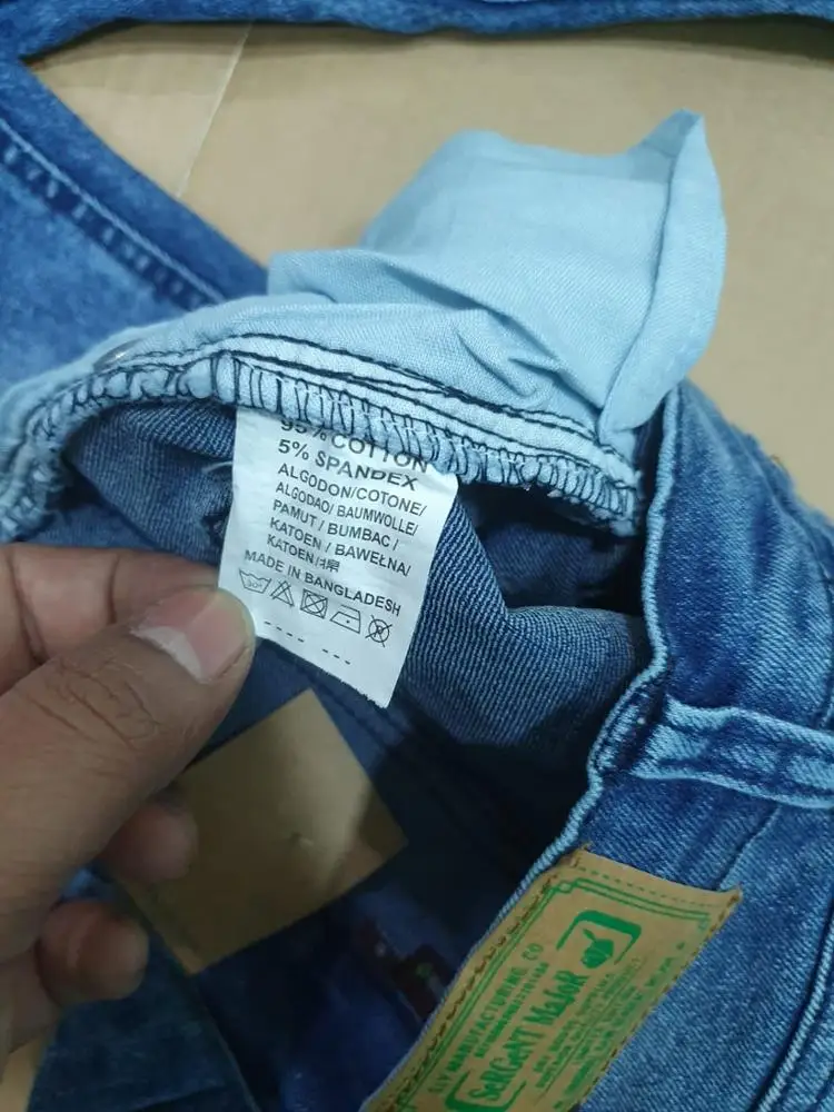  Amazon eBay хит продаж Private/с фирменными ярлыками и ярлыки для маленьких мальчиков джинсовые штаны детей из хлопка эластичной ткани на хлопковой основе повседневные демисезонные штанишки прямого покроя От 2 до 12