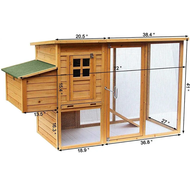 2020 New Pet Products Poultry Chicken Coops hen house with Peaked Roof