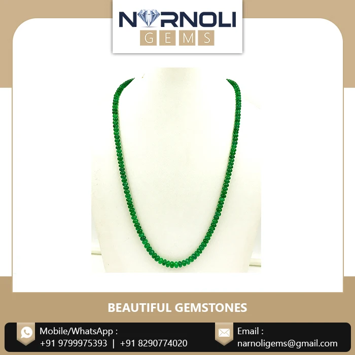 Emerald Beads String Custom 45 cm Length Design Necklace Beads From Indian Manufacturer
