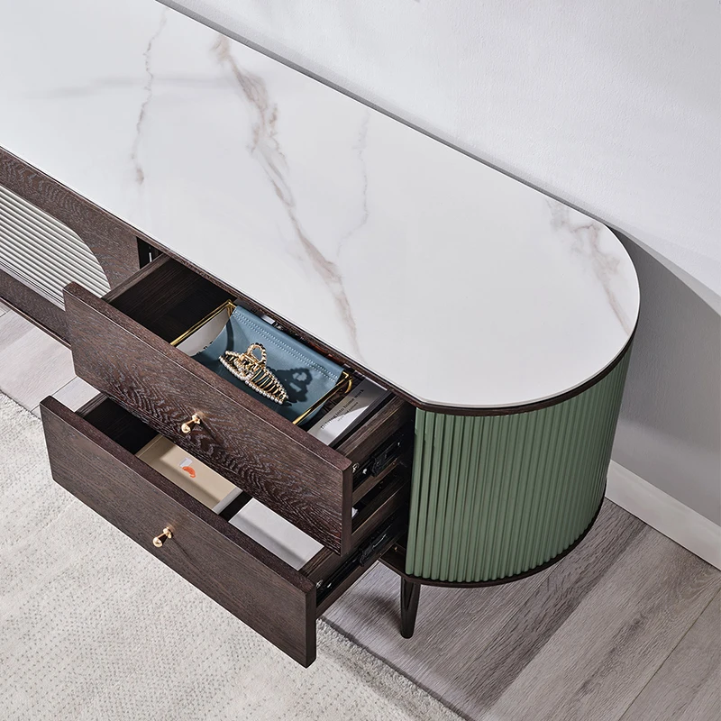 127606 quanu modern tv stand cabinets led sense light tv console table