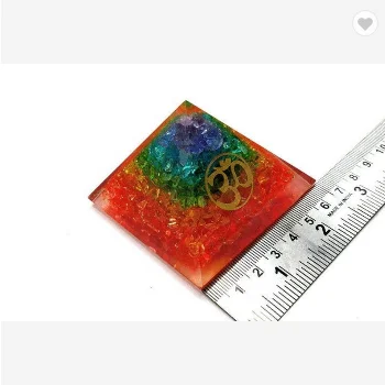  Пирамида оргонита с 7 камнями чакр и символом Ом | Окрашенные прозрачные кварцевые Исцеляющие кристаллы чакры