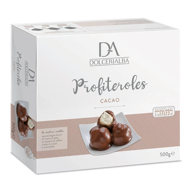 
Premium Quality Made in Italy Cocoa Cream Puffs Family Pack for Supermarkets 500g/17,64oz 