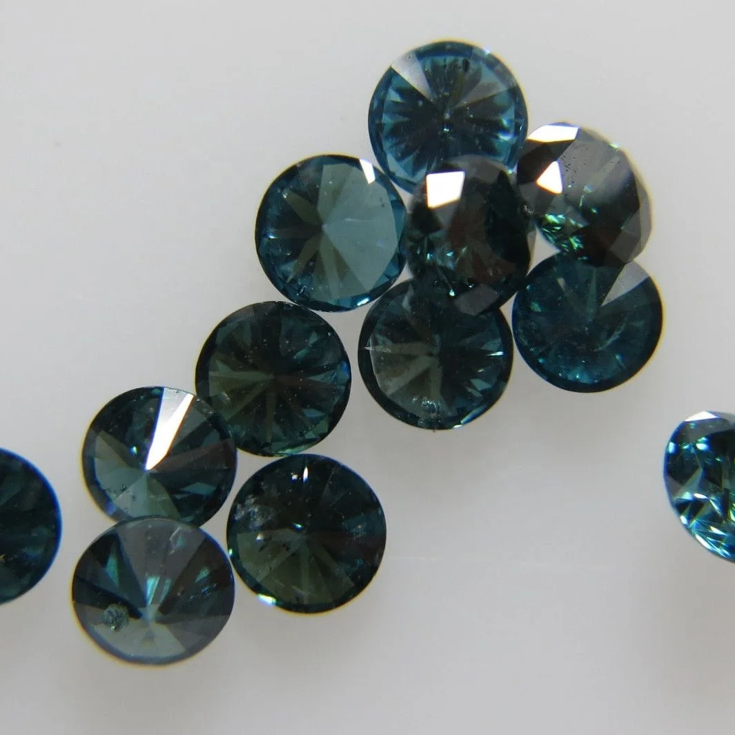 Natural Loose Fancy Blue Diamonds 1.4-1.7mm Brilliant Cut Round Fancy Colour Calibrated for Setting SI Clarity
