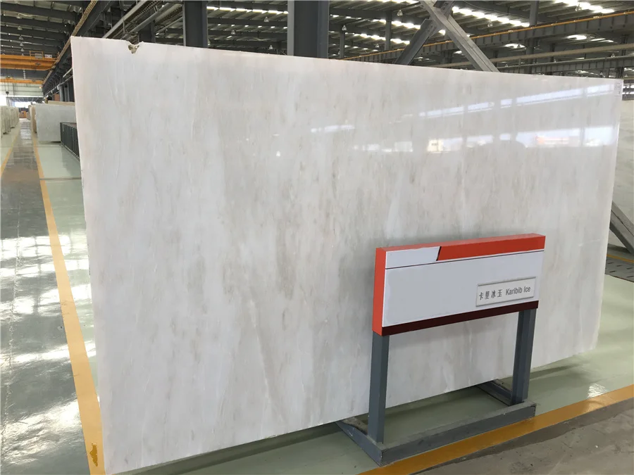 Popular Namibia Import Kari Ice Jade Marble Slab White For Interior Wall Floor Tiles