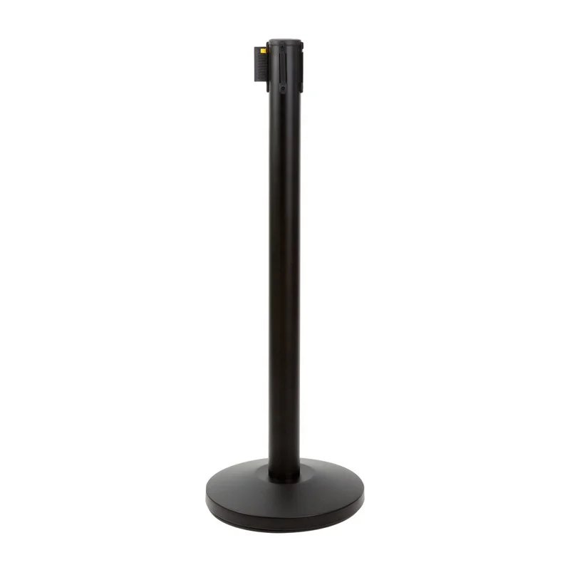
China wholesale black stainless steel cone base barrier stanchion pole 