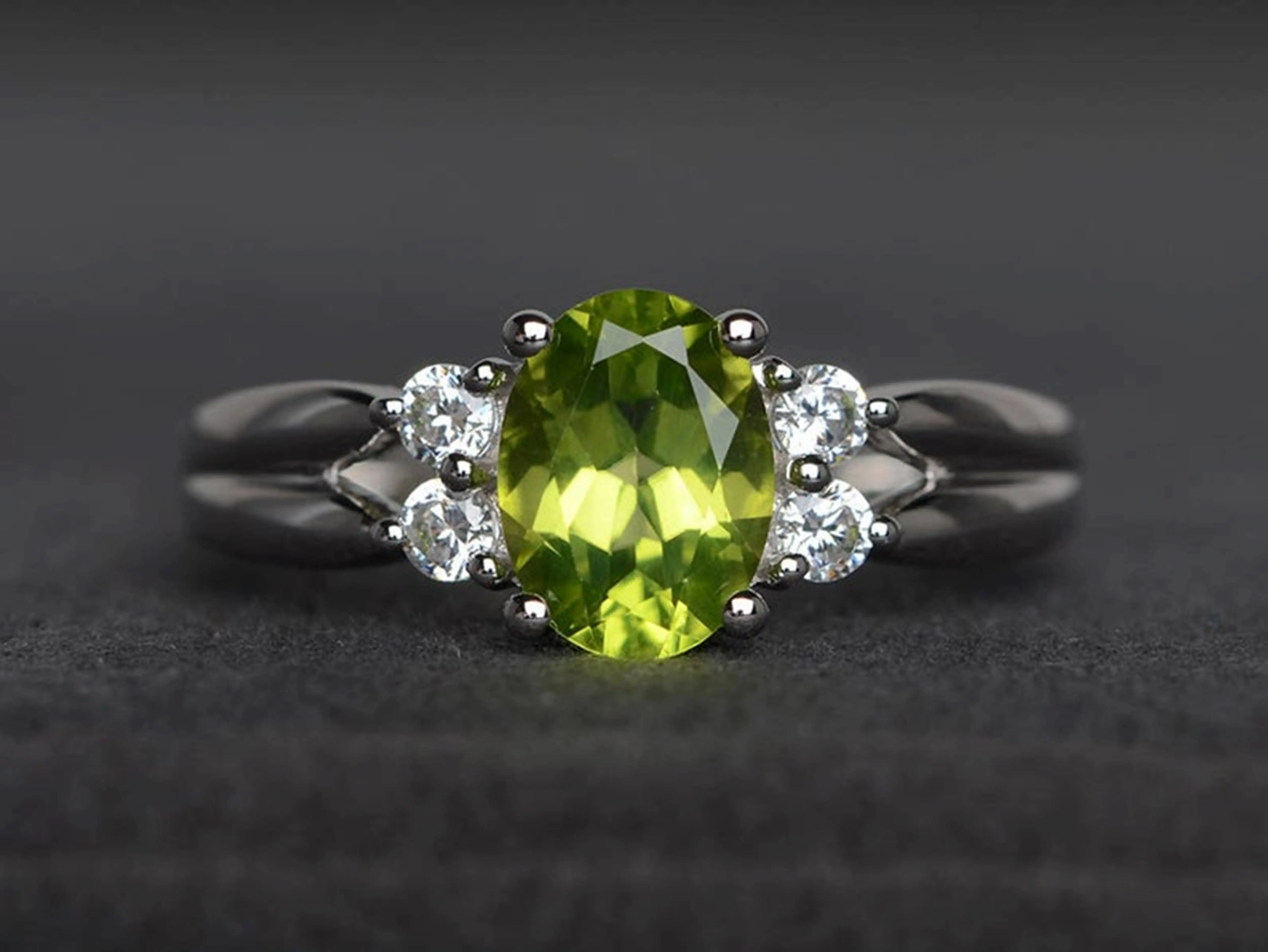 Кольцо из натурального кварца с Перидотом кольцо серебра 925 пробы камнем для удара по месяцу рождения кольцо-солитер зеленым ювелирное изделие ручной работы подарок