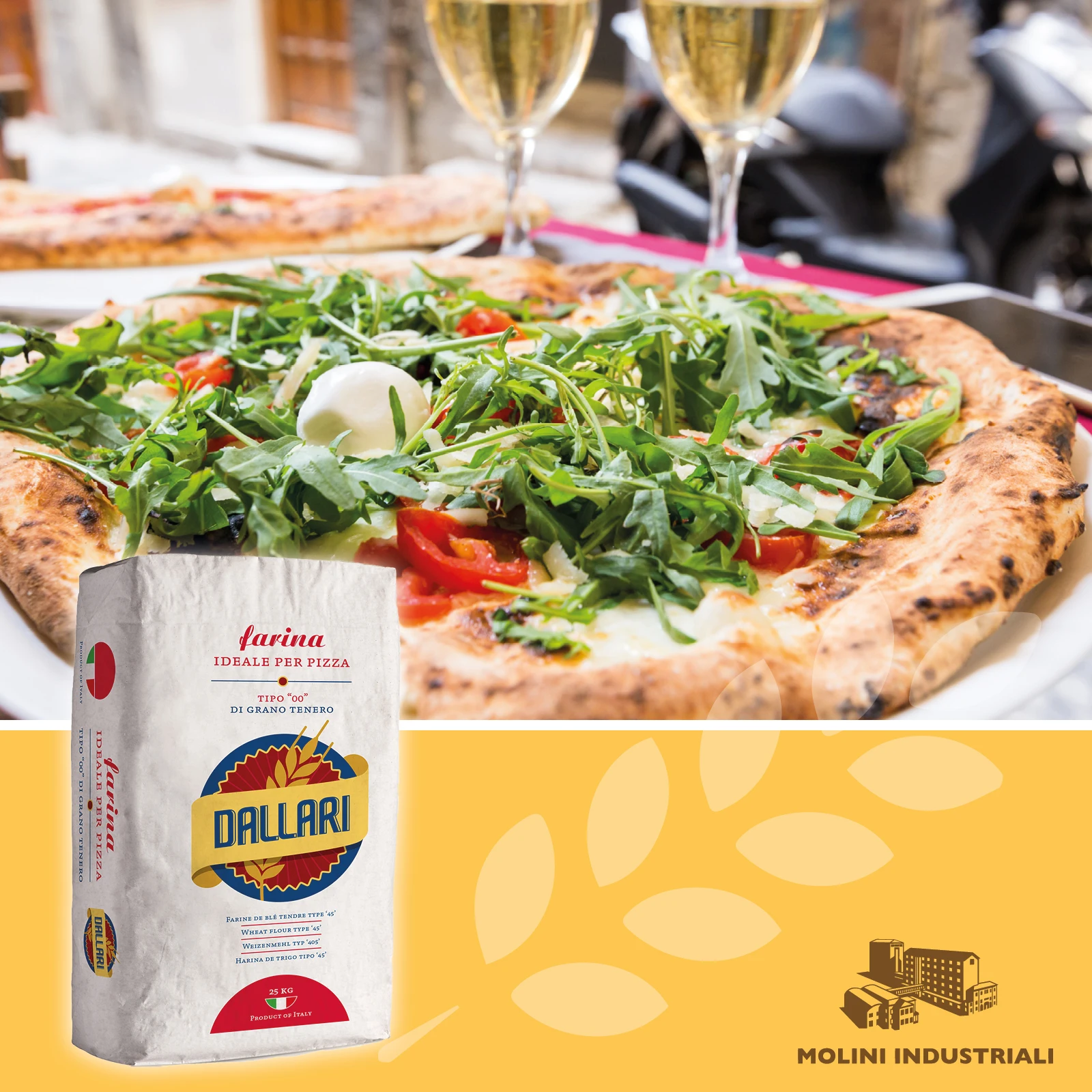 Высококачественная итальянская мягкая пшеничная мука для пиццы типа «00» для пищевого сервиса и ресторана 25 кг