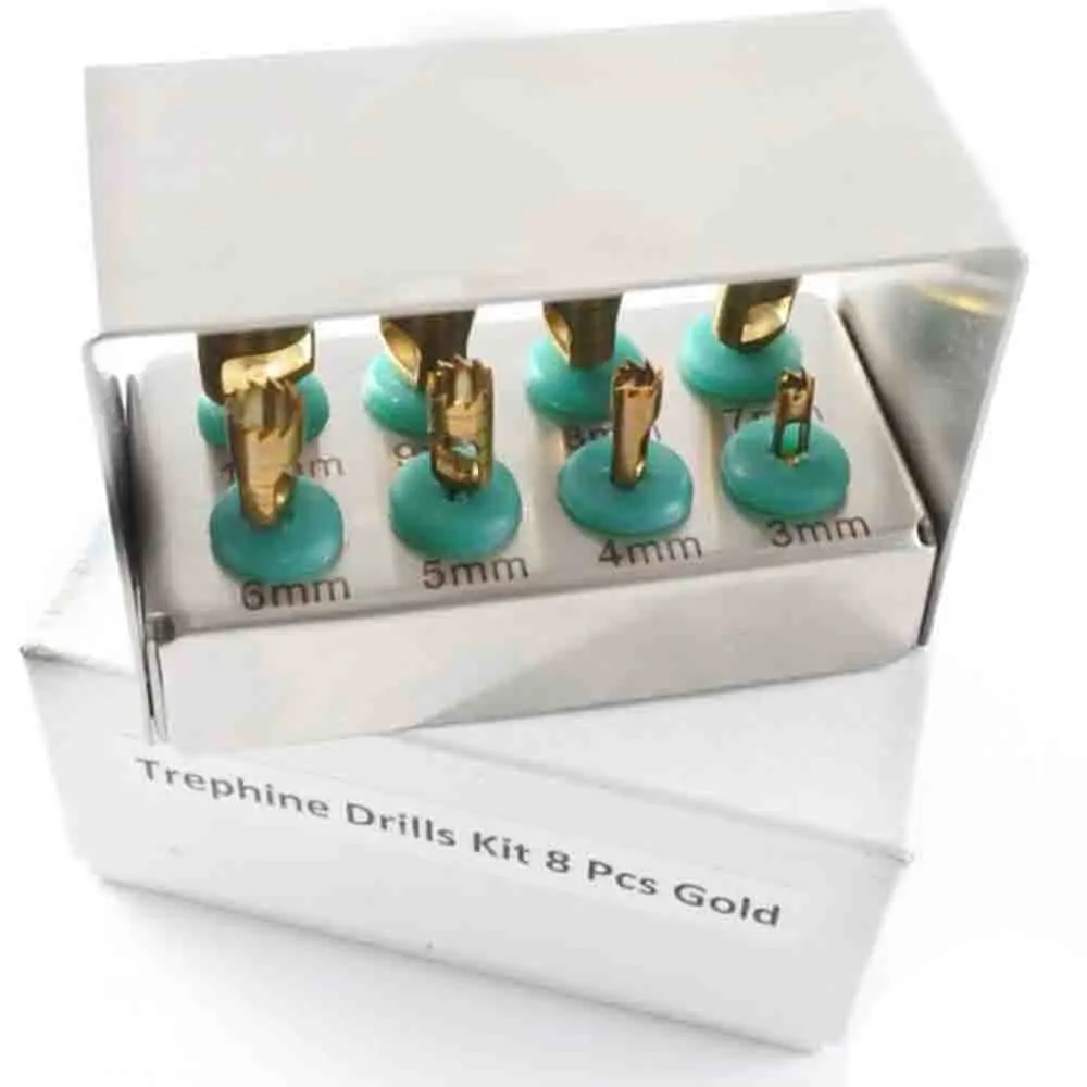 Набор для дрели 8 шт. стоматологические хирургические инструменты позолоченный стальной материал ручной источник питания