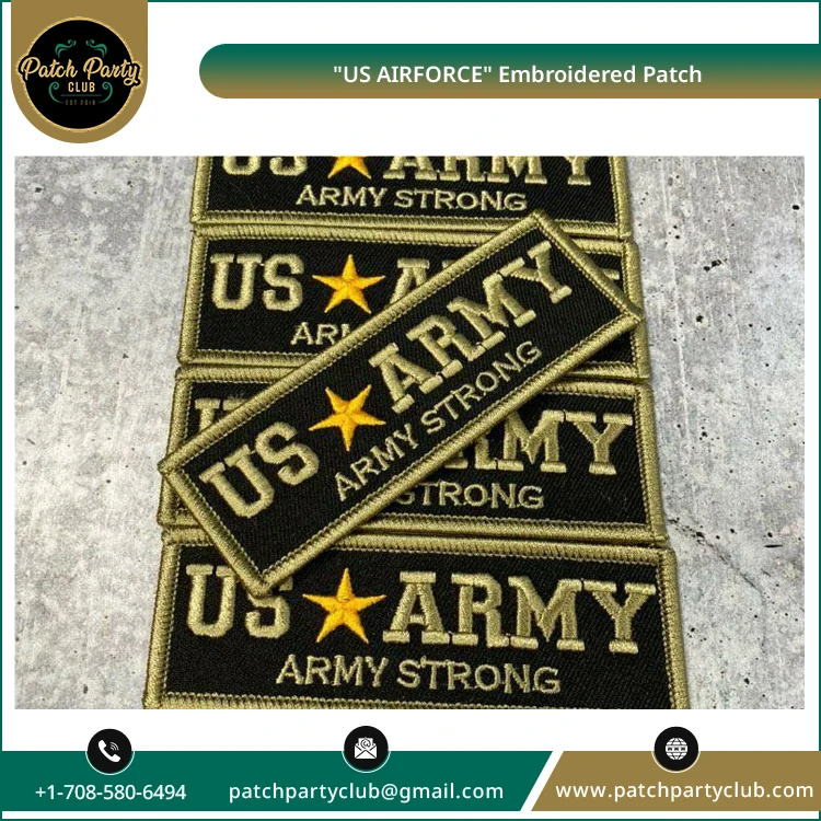 Китайский оригинальный поставщик продает нашивки с вышивкой эмблемы армии США для одежды