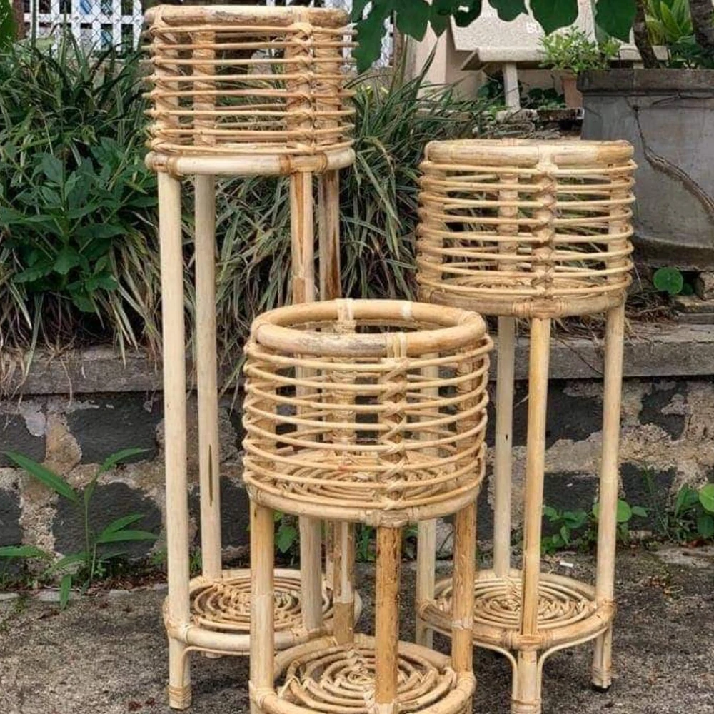 Eco Friendly Handmade Rustic Decoration Rattan Craft pots and planters Manufacturer in Vietnam