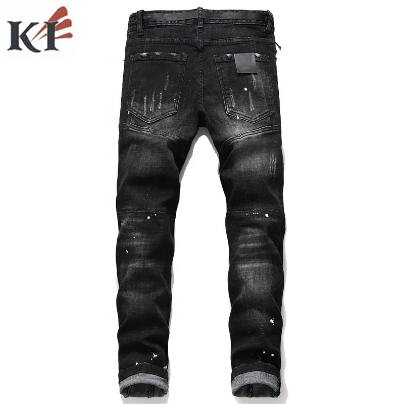 OEM Vintage Men Slim Fit Jeans Pant Straight Casual Quality Cotton Waxed Denim Pants USA