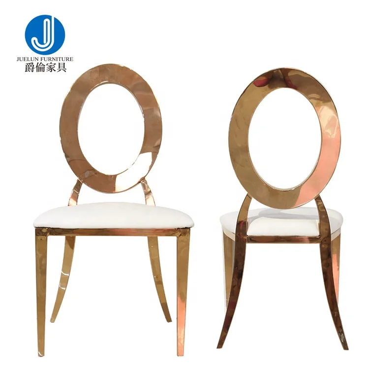 wholesale stainless steel gold O shaped  baroque chair Outside Wedding Chair Party Chair for sale