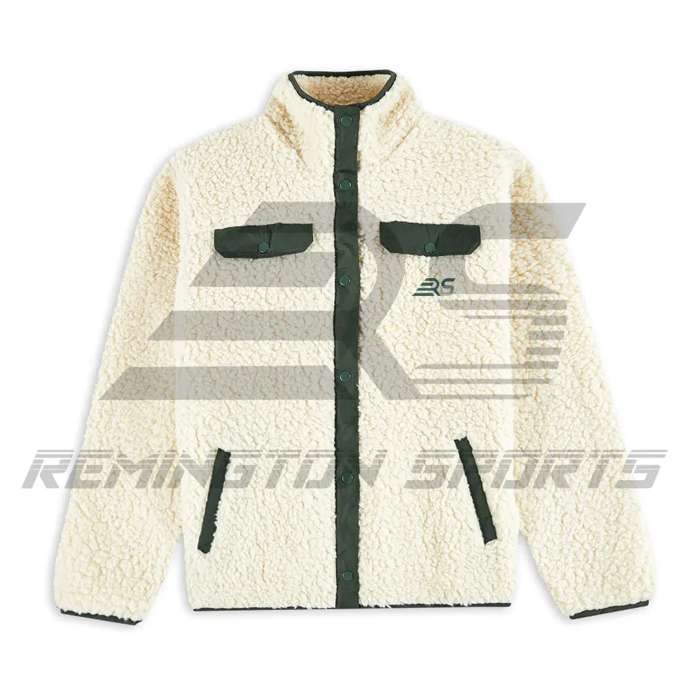New Arrival High Quality Customized Logo Printing Sherpa Fleece Material 2024 Light Weight Sherpa Jacket