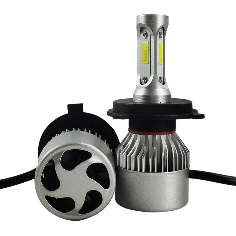Автомобильные светодиодные фары 12V 4000LM cob H4 светодиодных фар для авто H1 H3 H8 H9 H11 9005 9006 H13 18 Вт светодиодная фара головного света S2