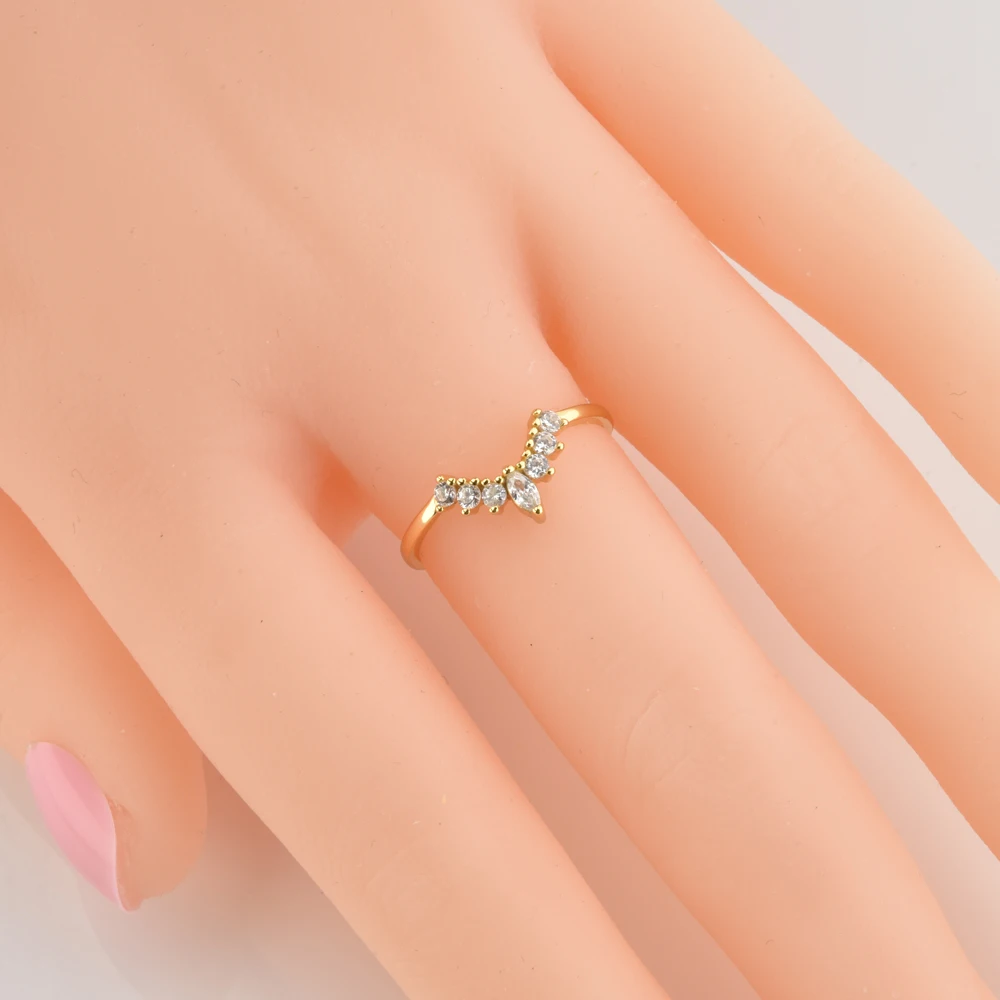 Модные обручальные кольца в форме короны принцессы FUAMAY простые винтажные с фианитом ювелирные изделия