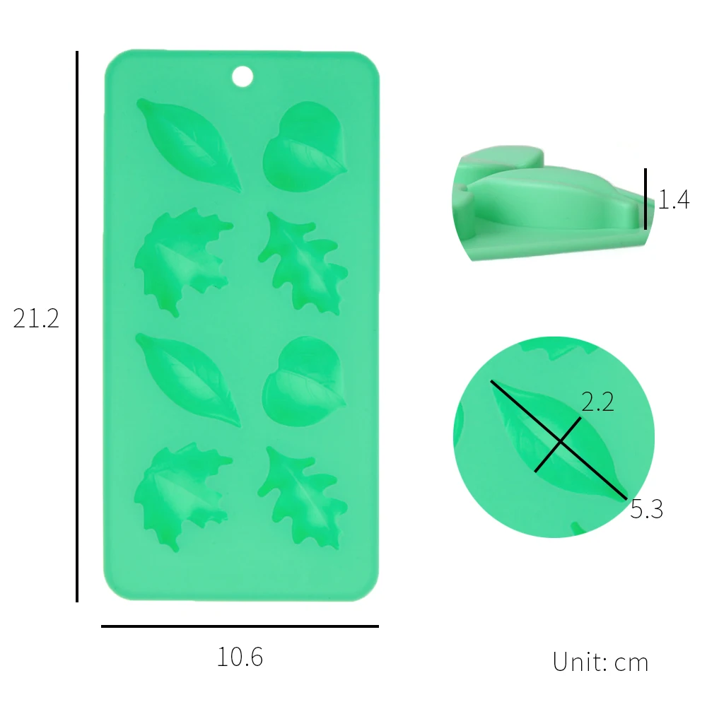 [Holar] Taiwan Made 8 Cavities Leaf Shape Silicone Mold for Making Soap Sugar Paste