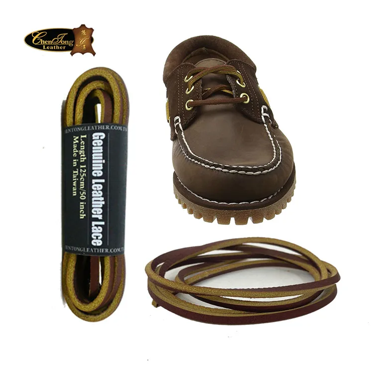 Leather square rawhide custom printed boats shoes lighted curly shoelaces