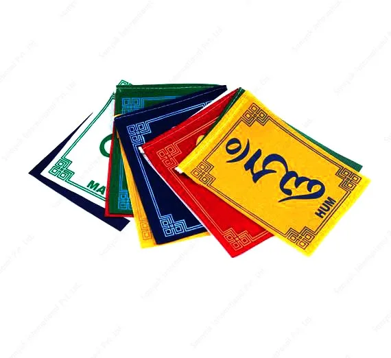 5 Color High Quality Om Mane Flag Made From Cotton Tibetan Buddhist Flag For Peace And Prosperity