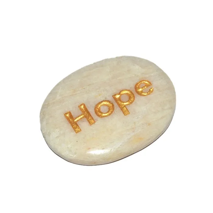 Supplier of Moonstone Hope Engraved Stone | Moonstone Hope Engraved Stone Wholesaler Semiprecious Stone Craft