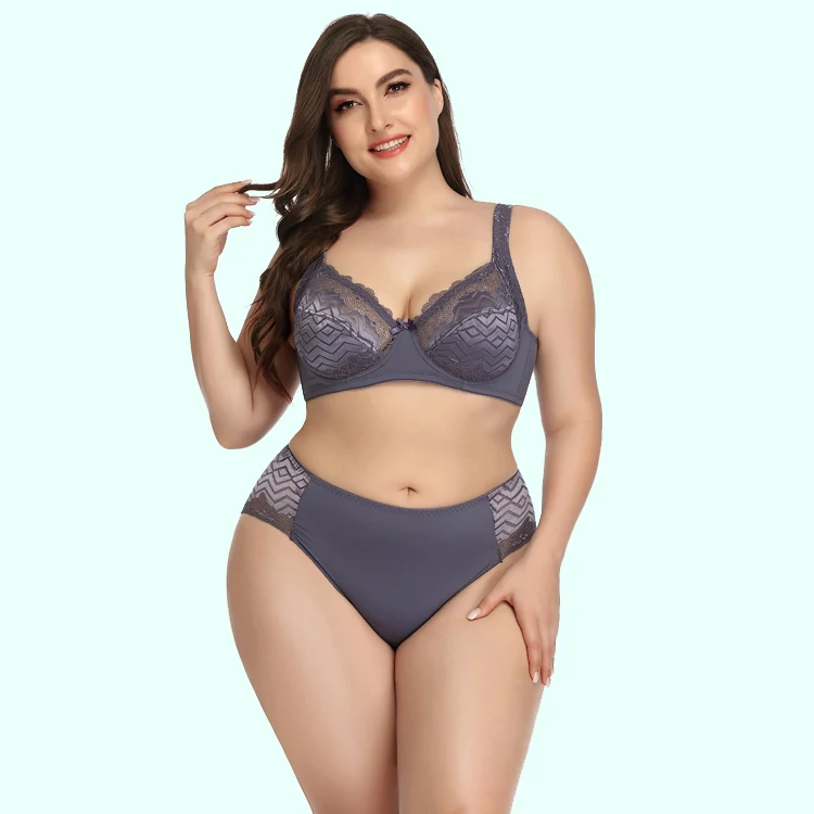 Women Underwear Plus Size bra Full Cup Back Closure Wire Free Bra plus size women underwear 40-48 C cup