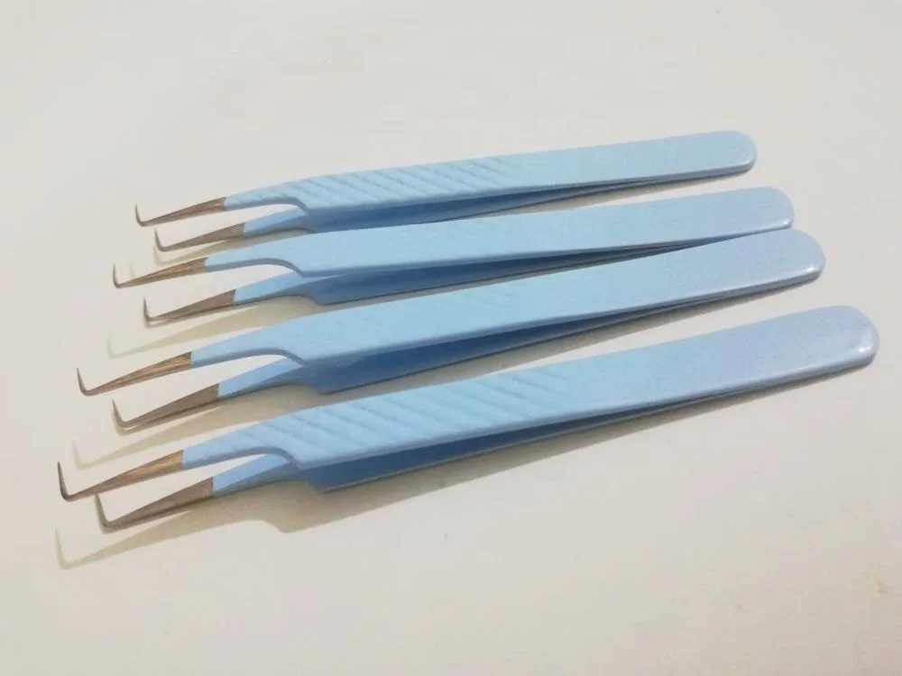 Wholesale Price Powder Coated 90 Degree Isolation Lash Extension Tweezers For Making Good Fans Sustainable Stainless Steel