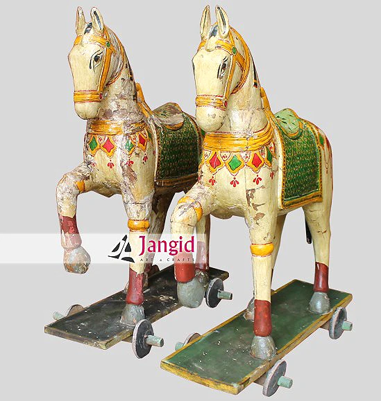 solid wooden Indian hand crafted animal statue