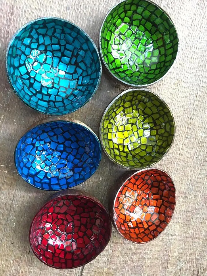 Вьетнамская цветная Кокосовая чаша, экологически чистый кокос/горячая распродажа, Кокосовая Лаковая чаша для продажи/лакированная Кокосовая посуда