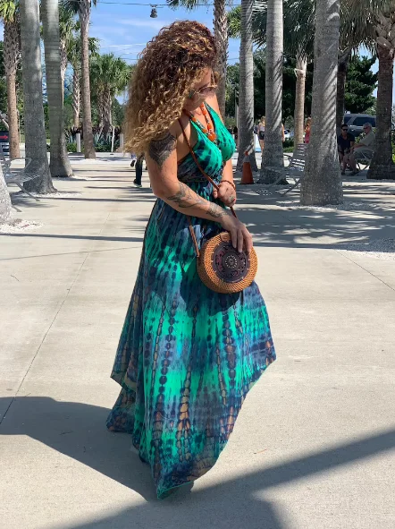 Summer Clothing Tie Dye Dress Woman New Fashion Maxi Dress Plus Size Available