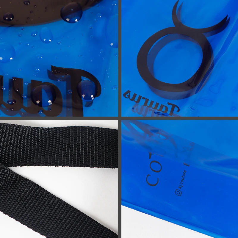 customized 12 constellations big size waterproof transparent pvc travel tote bags clear shopping bag