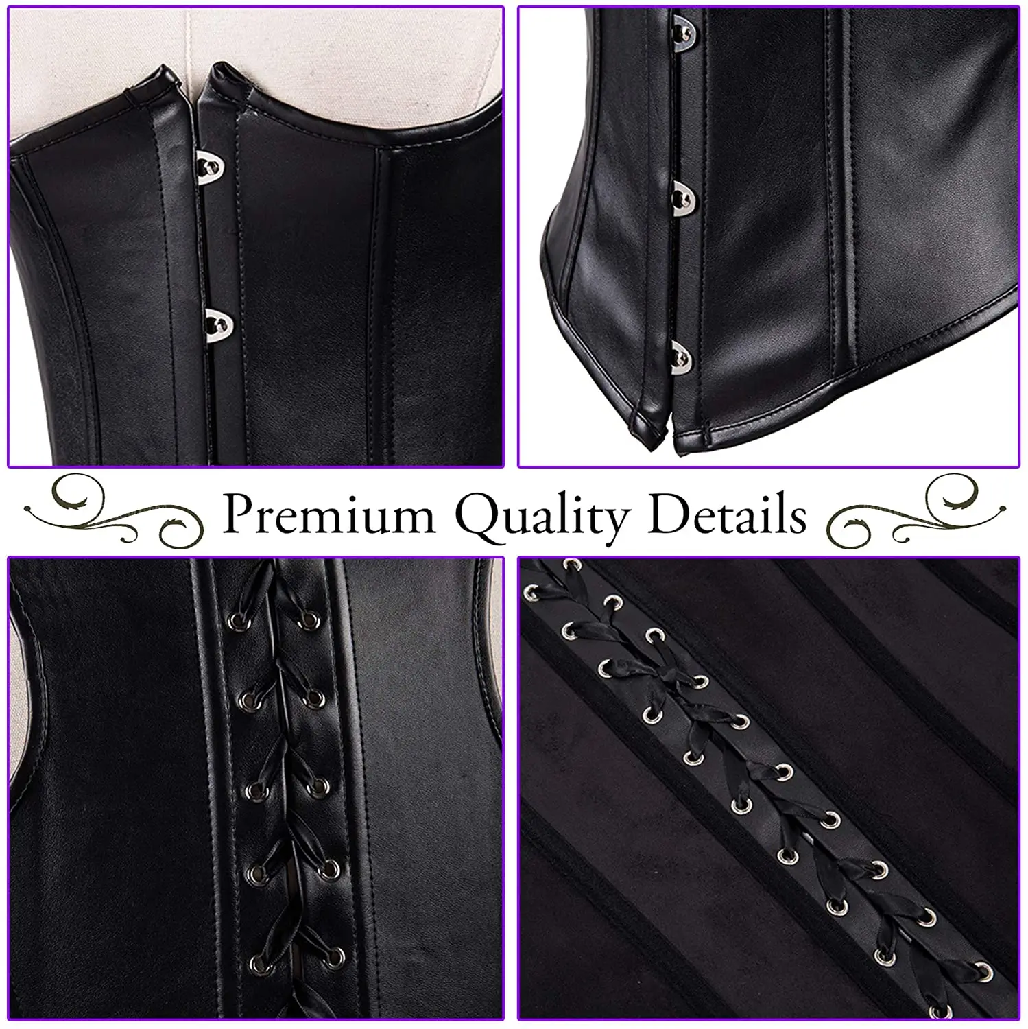 Steel Plate Sexy Waist Trainer Vintage Underbust Waist Training Corset Womens Waist Shaper Corset