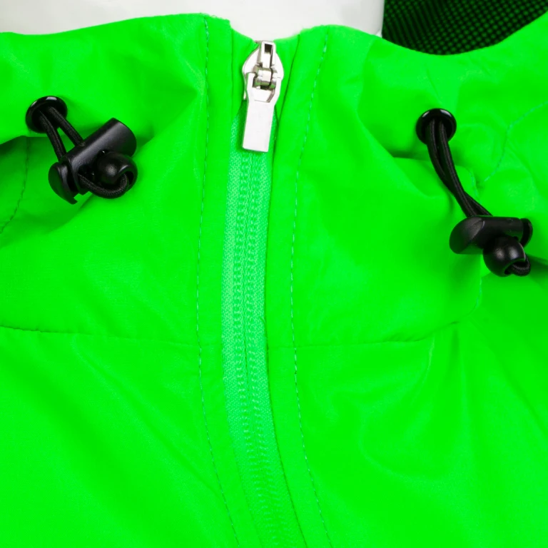  Green Raincoat With Zipper Comes Pockets And Adjustable Drawstring Hood Running Rain Jacket