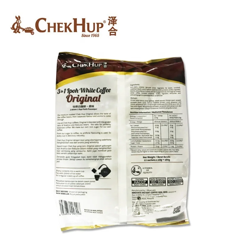 
480g Chek Hup 3in1 Ipoh White Coffee Original 