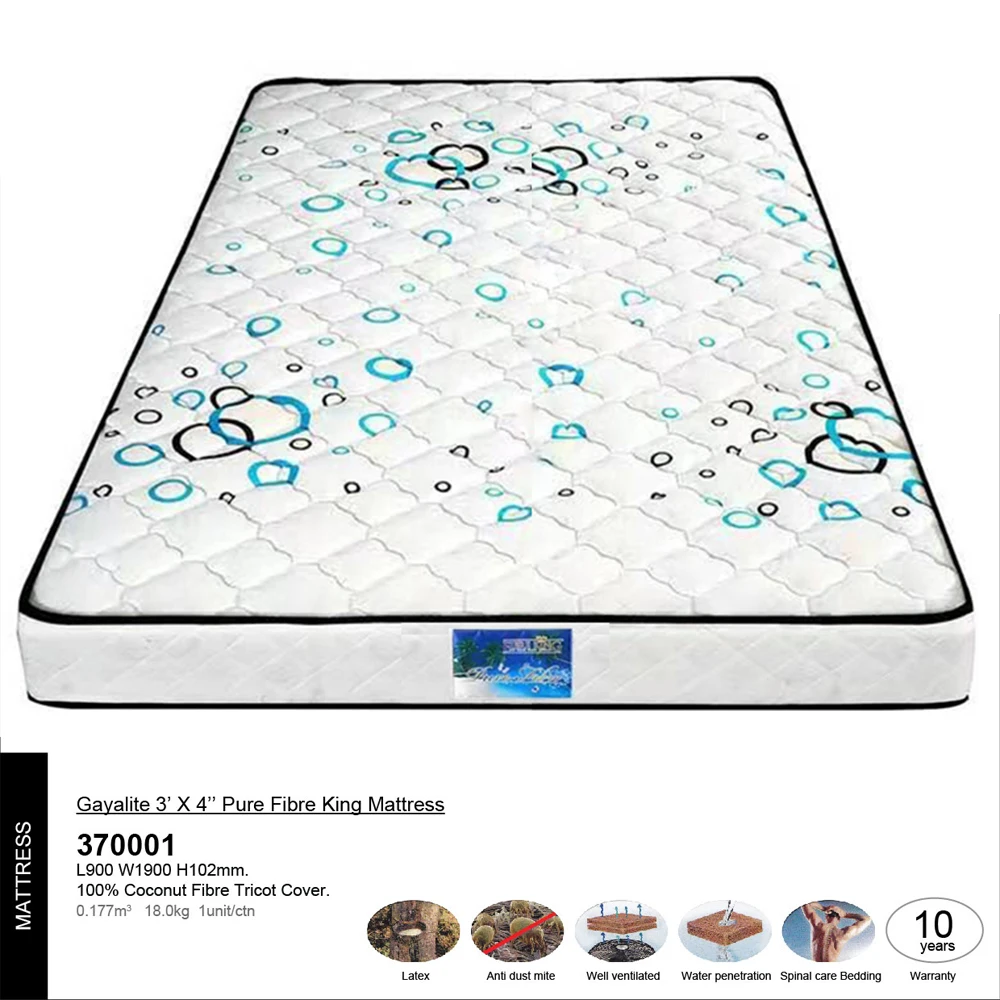 Mattress Super Single Size Latex Coconut Fibre Anti Dust Mite Spinal Care 10 Years Warranty Cheap for Home Bedroom Malaysia
