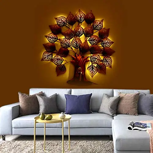 BUDHHA TREE LED SMALL Antique Vintage  unique art multicolor for wall decoration modern metal art home wall decoration