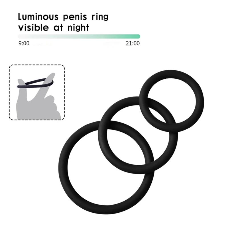 3Pcs Cock Ring Penis Ring Luminous Sex Toys For Men Delay Ejaculation enlargement